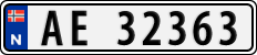 License plate of Norway, Cars