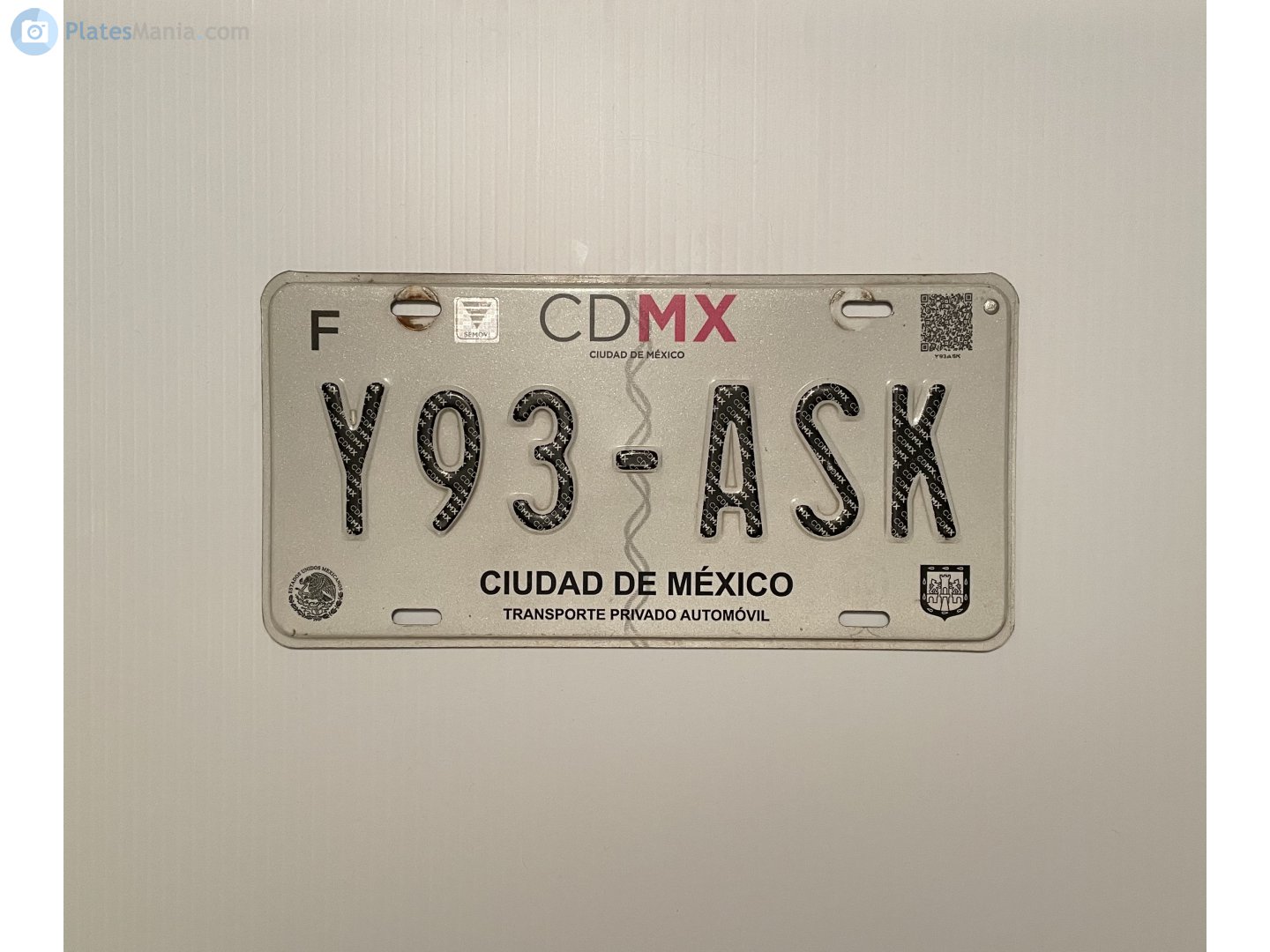 Y93-ASK, License plate without vehicle 