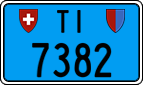 License plate of Switzerland, Work and fire vehicles (blue)