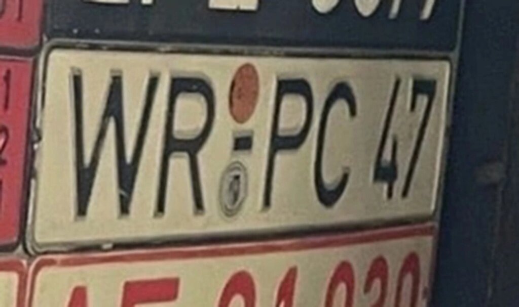 WR PC 47, License plate without vehicle 
