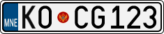 License plate of Montenegro, Cars