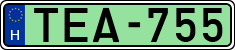 license plates of Hungary, Electric vehicles (1990)