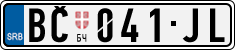 License plate of Serbia, Cars