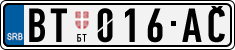 License plate of Serbia, Cars