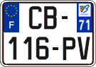 French license plate, SIV (ordinary)