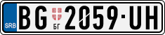 License plate of Serbia, Cars
