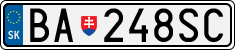 License plate of Slovakia, Cars