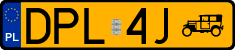 License plates of Poland, Oldtimers