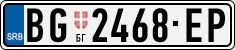 License plate of Serbia, Cars