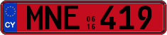License plate of Cyprus, Rental cars