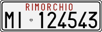 License plate of Italy, Trailers (1927 year series)