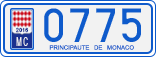 License plate of Monaco, Cars