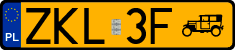 License plates of Poland, Oldtimers
