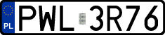 License plates of Poland, Regular car plates
