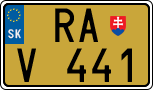 License plate of Slovakia, Export transit plates