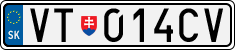 License plate of Slovakia, Cars