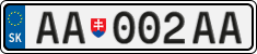 License plate of Slovakia, Cars