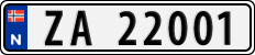 License plate of Norway, Cars
