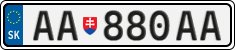 License plate of Slovakia, Cars