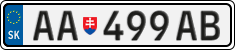 License plate of Slovakia, Cars