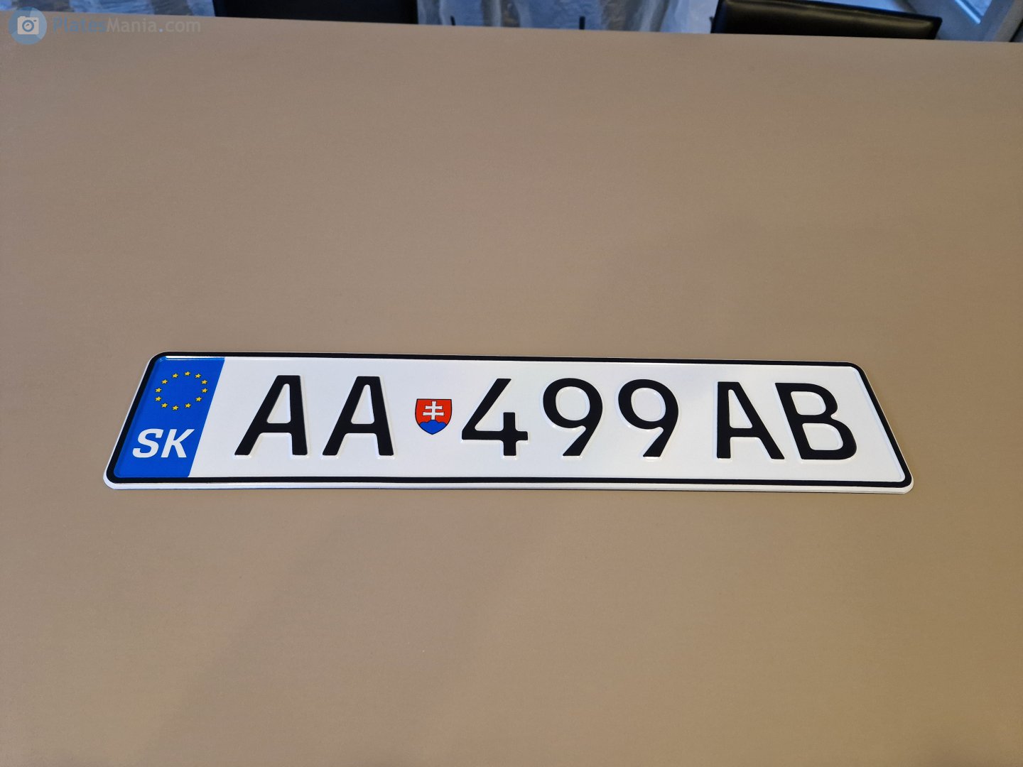 AA 499AB, License plate without vehicle 