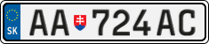 License plate of Slovakia, Cars