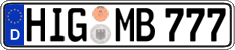 German license plate, Regular plates