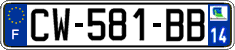 French license plate, SIV (ordinary)