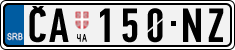 License plate of Serbia, Cars