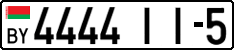 License plate Belarus, Cars (2004)