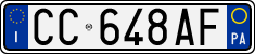 License plate of Italy, Cars (1994 year series)