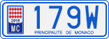 License plate of Monaco, Cars