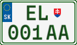 License plate of Slovakia, Electric vehicles