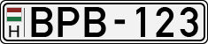 license plates of Hungary, Cars (1990)