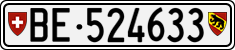 License plate of Switzerland, Cars
