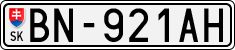 License plate of Slovakia, Cars