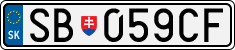 License plate of Slovakia, Cars