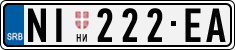 License plate of Serbia, Cars