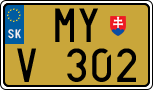 License plate of Slovakia, Export transit plates