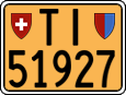 License plate of Switzerland, Slow vehicles (yellow)