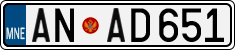 License plate of Montenegro, Cars