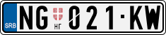 License plate of Serbia, Cars
