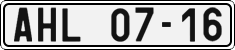 License plate of the Czech Republic, Cars (1960)
