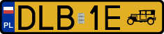 License plates of Poland, Oldtimers