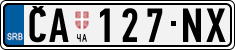 License plate of Serbia, Cars