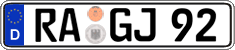 German license plate, Regular plates