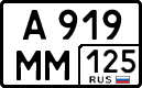 License plate Russia, Cars