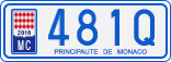 License plate of Monaco, Cars