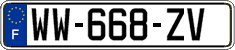 French license plate, SIV (temporary)