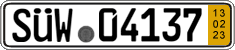 German license plate, Short-term transit plates